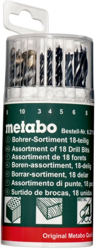 627190000 18teilig Universal-Bohrersortiment - Metabo
