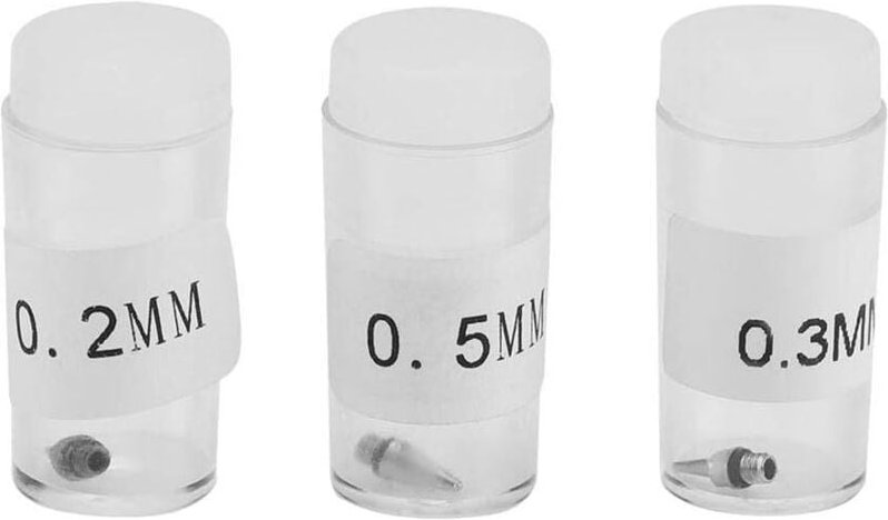 3 Stück Airbrush-Ersatzdüsen und -Nadeln 0,2 mm 0,3 mm 0,5 mm