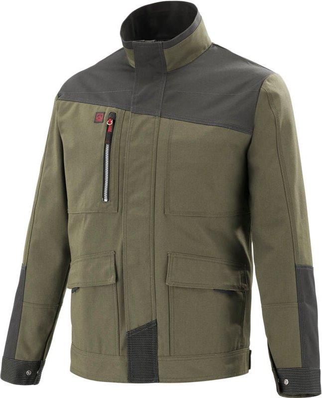 Werkzeugjacke KAKI / SCHWARZ-GRAU XL