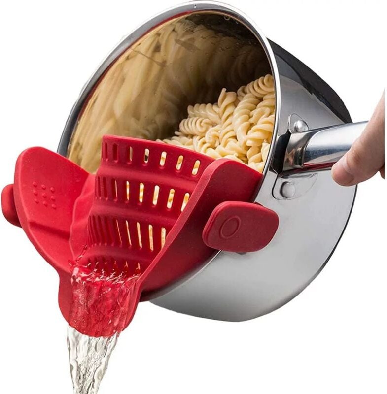 Tonchean - Küchensieb aus Silikon, zusammenklappbares Küchensieb, passt in alle Töpfe und Pfannen, perfekt zum Abtropfen...