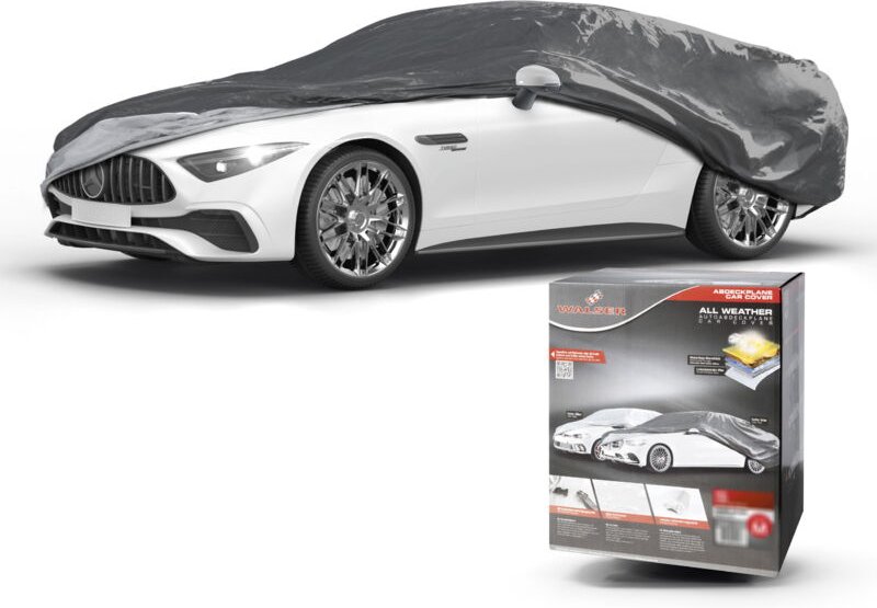 Walser - Abdeckplane Auto All Weather Basic, Autoplane Vollgarage Größe l, Autoabdeckung grau