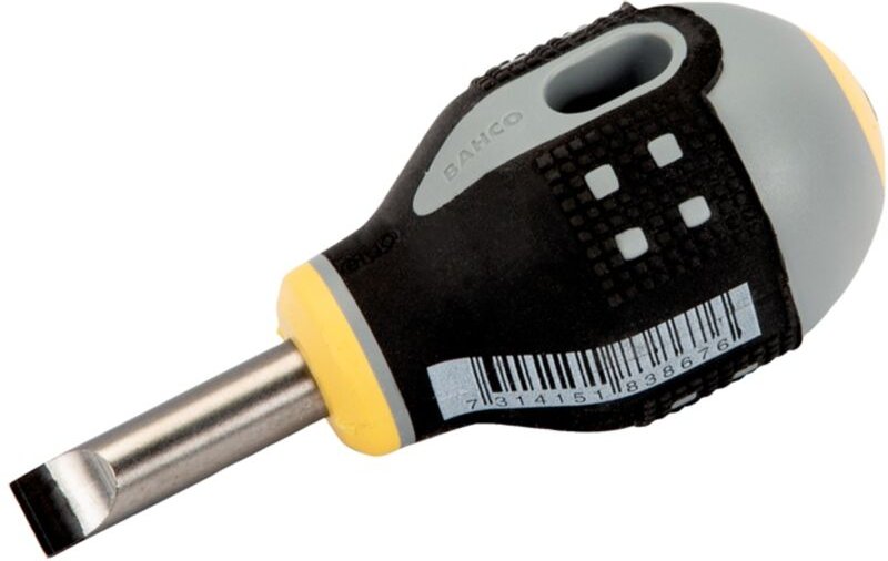 Thumbnail - Ergo Schraubendreher für Schlitzschrauben, gerade, mit kurzem Gummigriff, 1,2 mm x 6,5 mm x 45 mm - Bahco