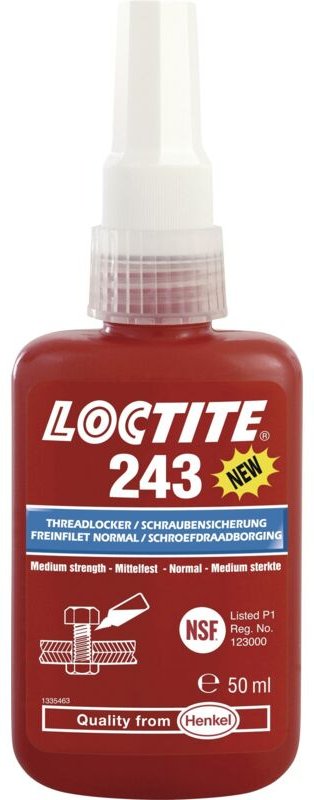 Mittelfeste Schraubensicherung 10 ml Flasche Nr. 243 - Loctite
