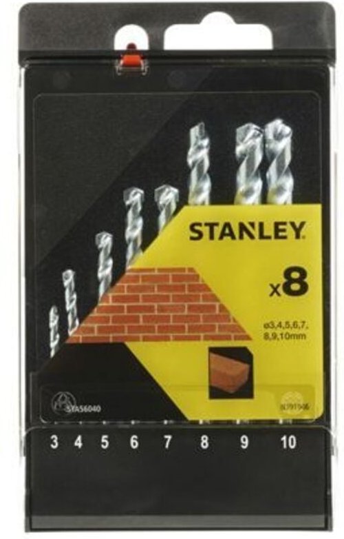 Stanley - kassette 8 verzinkte wandbits 3-10 sta56040-qz