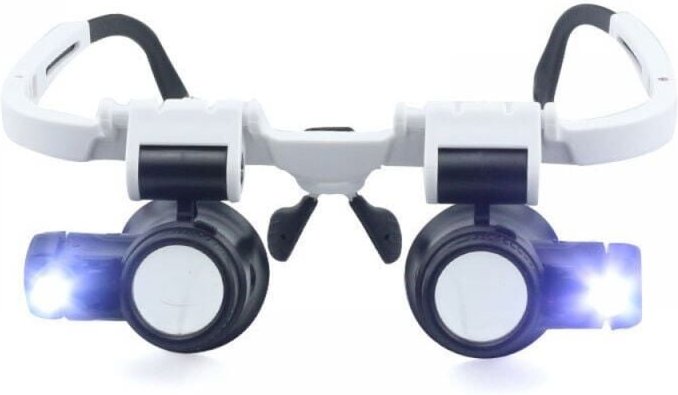 Thumbnail - Verstellbare Lupe zur Kopfmontage mit LED-Licht, 8-fach, 15-fach, 23-fach, Fernglasbrille, freihändige Lupe zum Lesen, V...