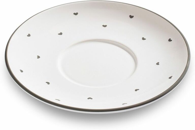 Gmundner Keramik - Herzerl Grau, Unterteller Teetasse Maxima (Ø18cm)