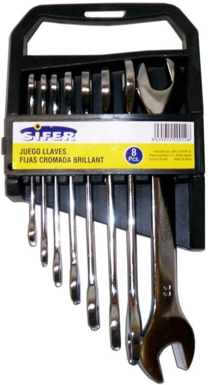 Mibricotienda - Satz fester verchromter Schraubenschlüssel, 8 Einheiten, 6-22 BJT190