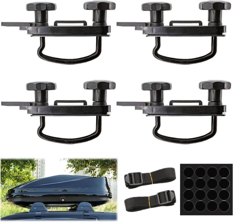 Thumbnail - 4er-Pack Dachbox-Montagehalterungen, U-förmige Wandhalterung, universelles Dachbox-Montageset – mit 8 robusten Kontermut...