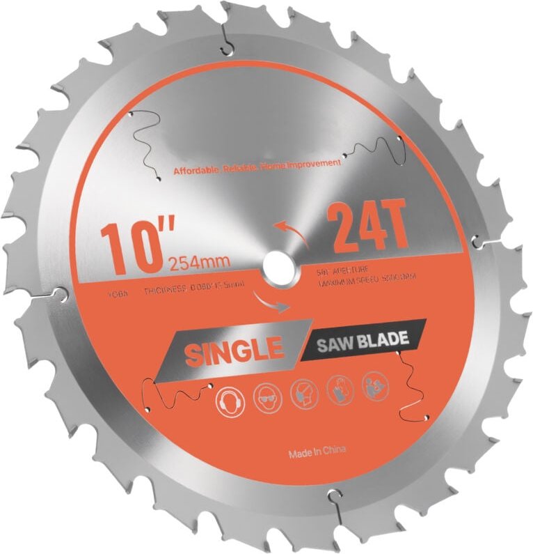 Mophorn Kreissägeblatt (254 mm Durchmesser, 24 präzise Zähne, 2,5 mm Stärke) geeignet für Sperrholz, kompatibel mit Krei...