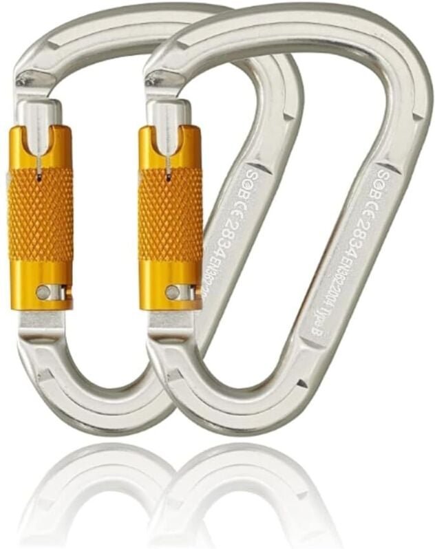 Kletterkarabiner, Aluminium-Karabinerhaken mit automatischer Verriegelung, robuste Karabiner zum Klettern, Abseilen, CE-...