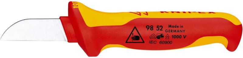Knipex - Kabelmesser L.185mm vde gerade Klinge isolierender 2Komponenten-Griff 1000V-isoliert