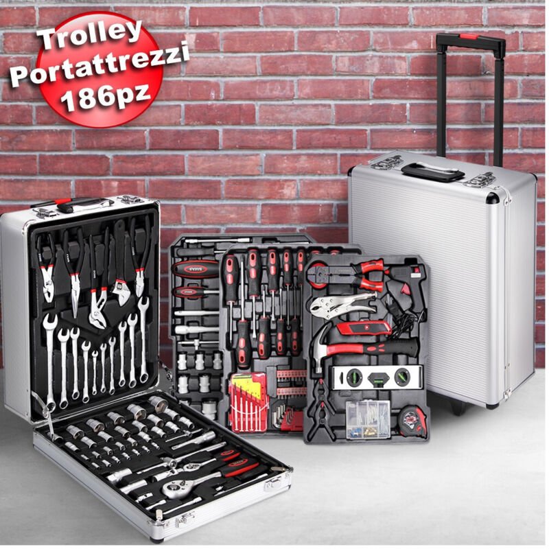 Trade Shop - set equipments 186PZ trolley valigia portattrezzi cassetta arbeitnehmer -