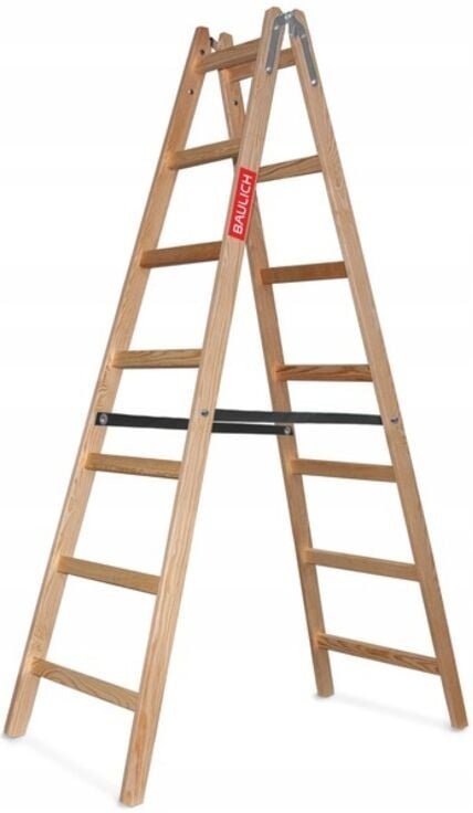 Doppelleiter aus Holz für Maler 124 cm 2x7 Stufen