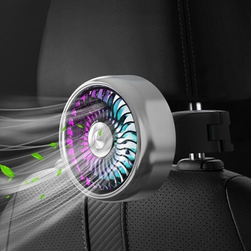 Lntyq - Autoventilator, 3 Modi USB-Kühlventilator, 360°-Drehung Auto-Ventilator für Auto, suv, Wohnmobil, lkw, Van