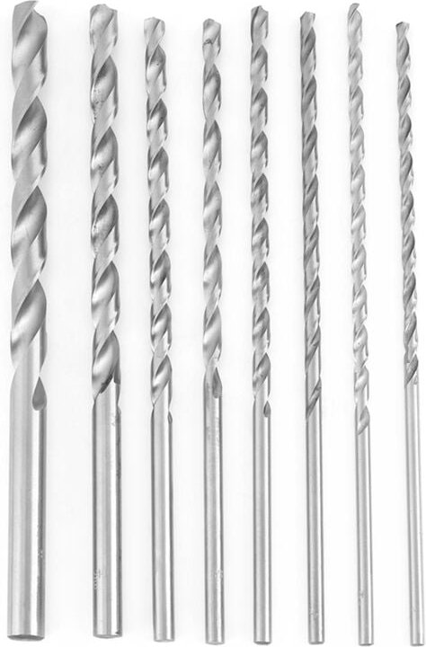 8 Stück extra langes Hochgeschwindigkeitsstahl-Spiralbohrer-Werkzeug mit geradem Schaft 4–10 mm für Holz - Eosnow
