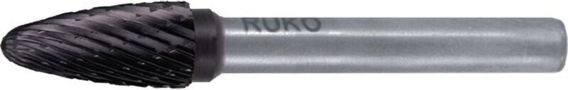 Thumbnail - Hartmetall-Frässtift rbf ø 8 mm Kopflänge 18 mm Schaft-Ø 6 mm TiCN Verzahnung kvz 4 - 116031TC - Ruko
