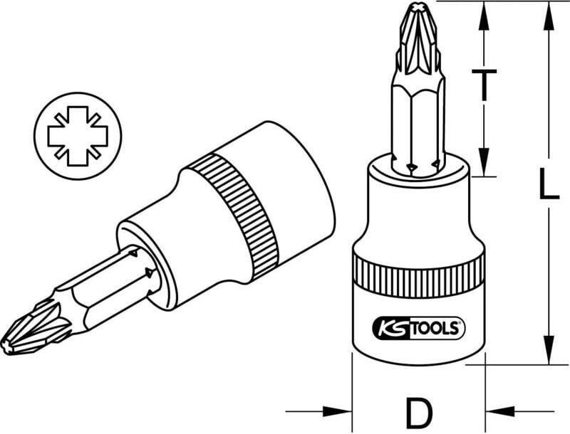 Thumbnail - 1/4' Bit-Stecknuss, PZ1