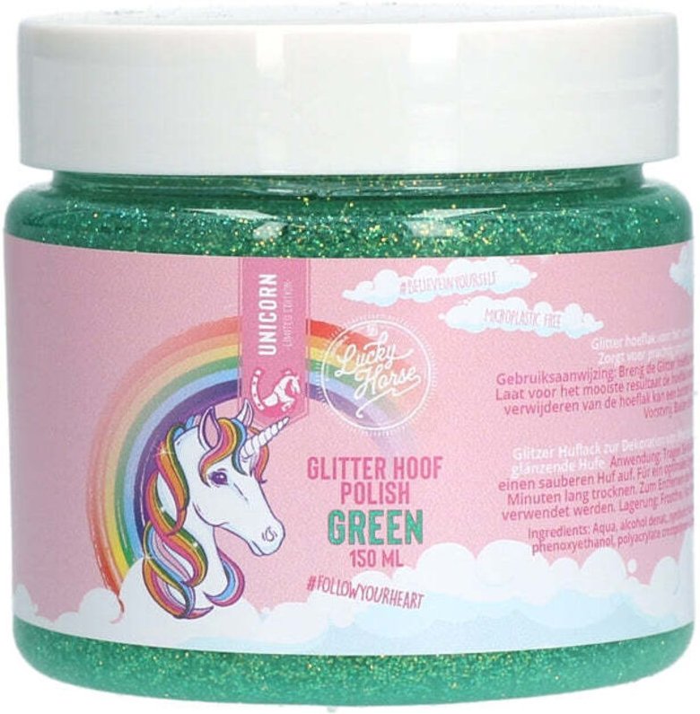 Lucky horse glitter hufpolitur grun