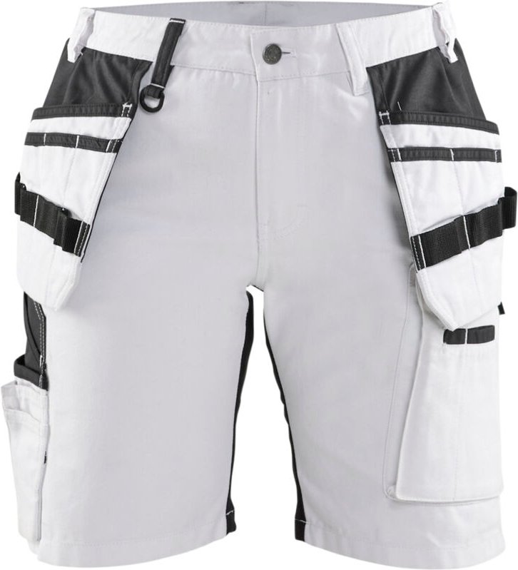 Arbeits-Shorts für Malerinnen mit Stretch, Damen 7171 – Weiß/Schwarz S – FR(38) – SE(C36) – Standards