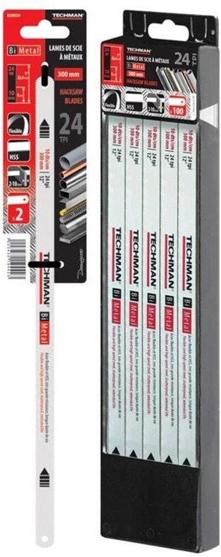 Techman 8320232 10er-Pack Bi-Metall-Metallsägeblätter – Verzahnung: 32 tpi – 12 Zähne/cm – Länge: 300 mm