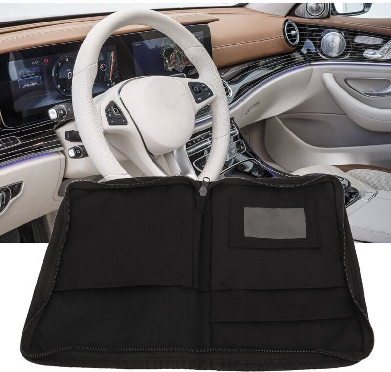 Ymyny - Auto-Handschuhfach-Organizer, 6 Taschen, multifunktional, mit Reißverschluss, universeller tragbarer Auto-Dokume...