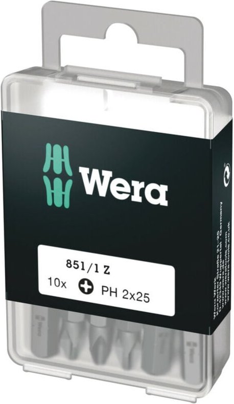 851/1 z diy Bits, ph 2 x 25 mm, 10-teilig 05072401001 - Wera