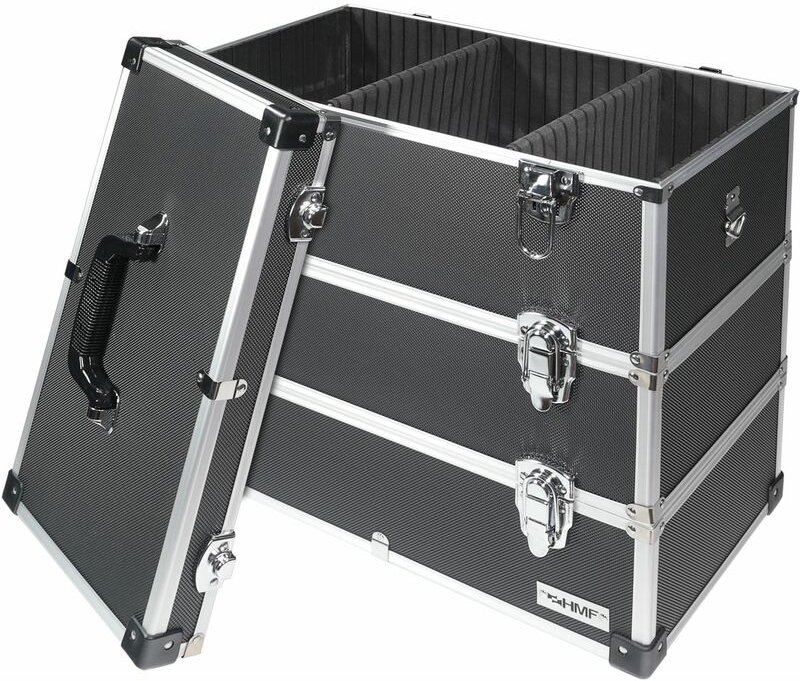 14661-02 Alu Werkzeugkoffer 3 Etagen leer, verstellbare Facheinteilung, 44 x 45 x 24 cm - HMF