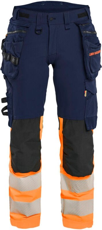 Thumbnail - Dehnbarer Arbeitshose 4D Hochsichtbarkeit Damen 7025 - Marine/Orange M - FR(40) - SE(C38) - Kurz
