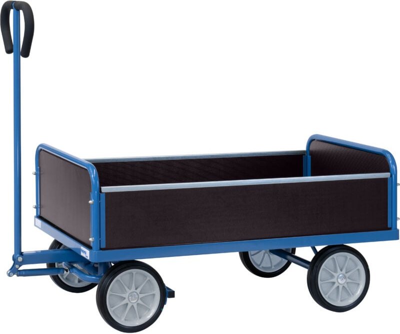 Fetra Handwagen mit 4 Wänden Vollgummibereifung, 1200x650 mm Ladefläche 500kg Tragkraft