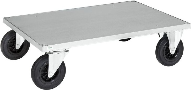 Kongamek Plattformwagen, verzinkt mit Ladefläche 1200x800x260mm Gummibereifung ohne Bremse