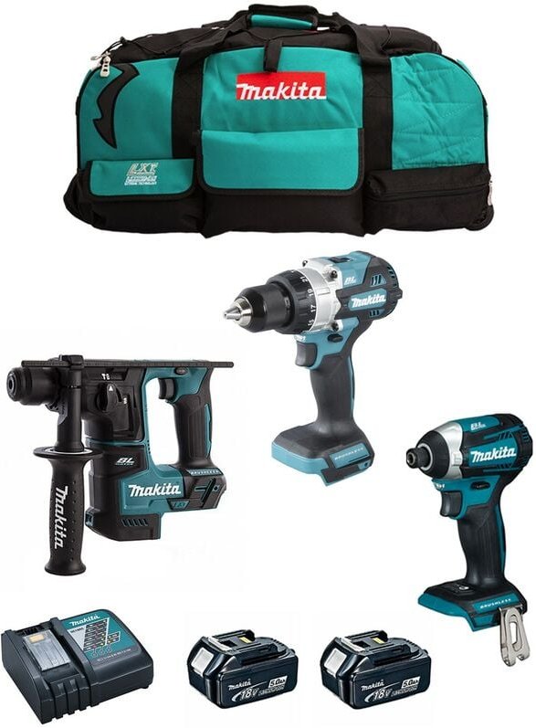 Makita - Kit MK308 (DHP486 + DTD154 + DHR171 + 2 x 5,0 Ah + DC18RC + LXT600)
