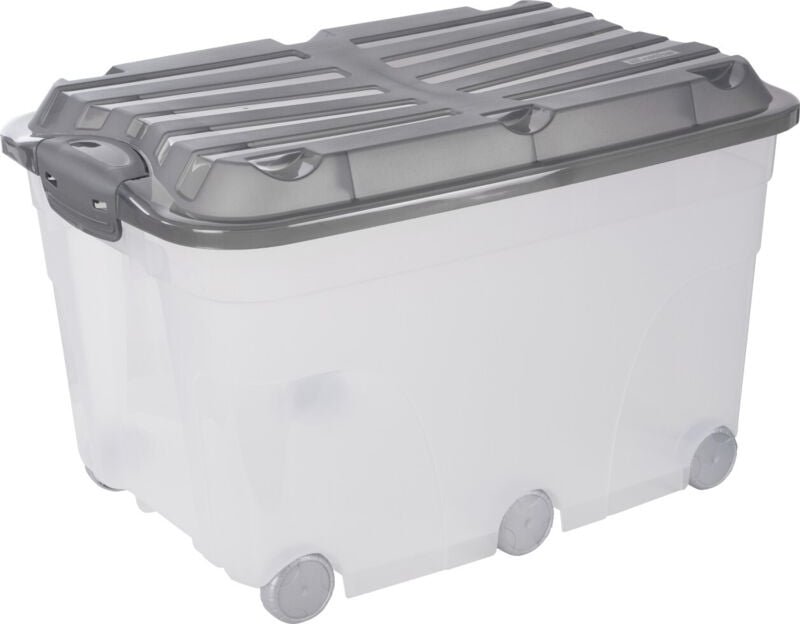 Aufbewahrungsbox Roller 57 l inkl Deckel + Rollen Kunststoffbox - Rotho