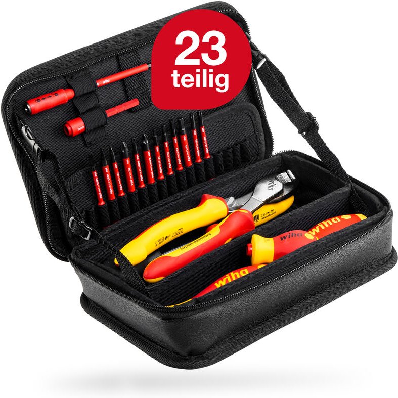 Wiha - Werkzeug Set Wallbox Installationen 23-tlg. mit Funktionstasche i Außendreikant, -vierkant, Doppelbart, Phillips,...