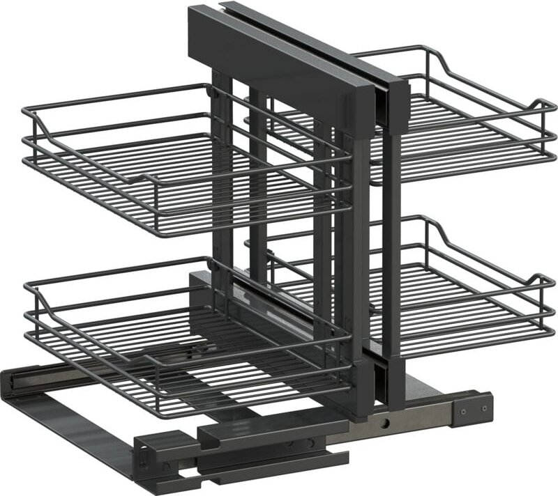 Vs Cor Flex Eckschrank Auszug Classic - Set für Küchenunterschränke mit kb 900mm - Korbablage aus Stahldraht, Stahl pulv...