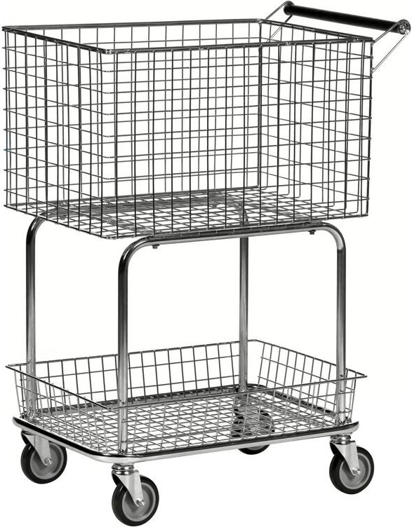 Kongamek Allzweckwagen mit 2 Drahtkörben 690x410x950mm Gummibereifung Ø100mm mit Bremse
