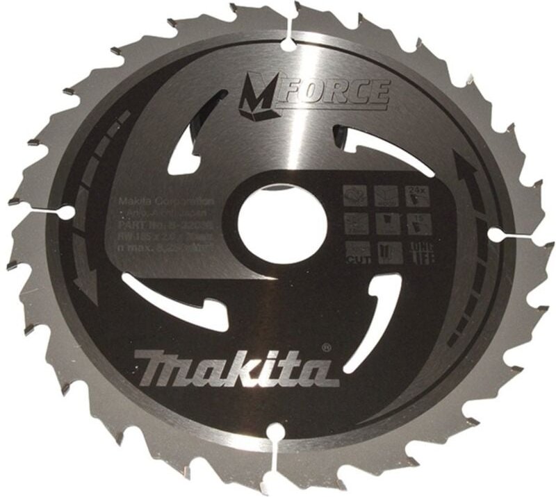 M-force Kreissägeblatt 185 x 30 x 2,0 mm 24 Zähne ( B-32035 ) für Holz - Makita