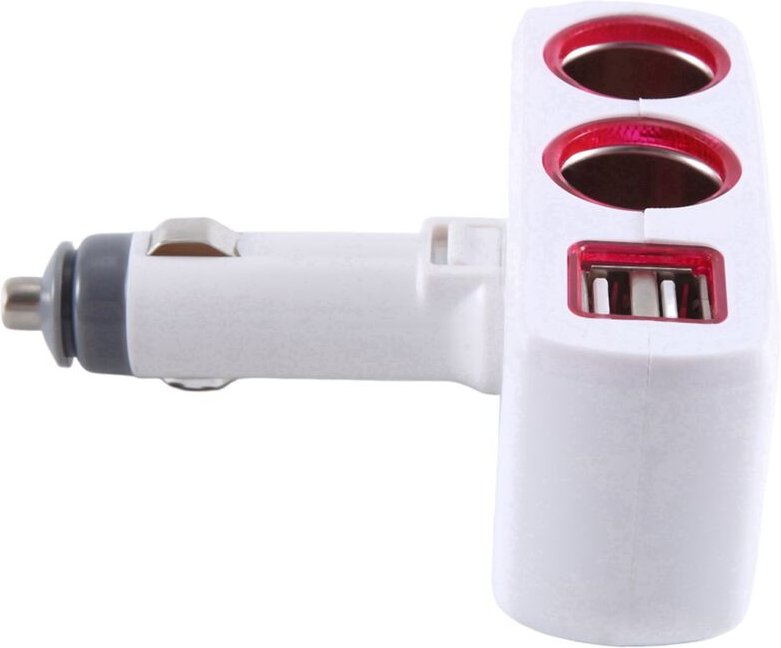 SD-1918 Leichter Ein-Punkt-Zwei-Punkt-Gerät Dual-USB-Autoladegerät Multifunktionales Autoladegerät,Weiß