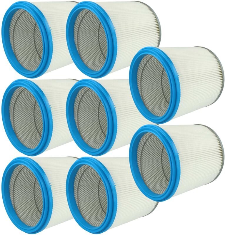 8x Faltenfilter kompatibel mit Metabo ask 1005, asr 1250 Staubsauger - Patronenfilter, Blau Silber Weiß - Vhbw