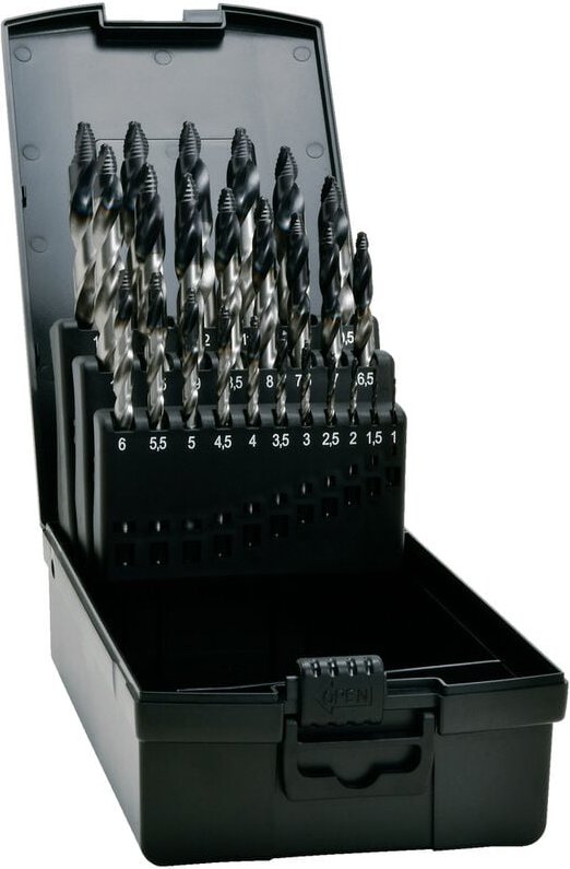 74962 tiain-tip Spiralbohrer-Set 1 mm, 1.5 mm, 2 mm, 2.5 mm, 3 mm, 3.5 mm, 4 mm, 4.5 mm, 5 mm - Exact