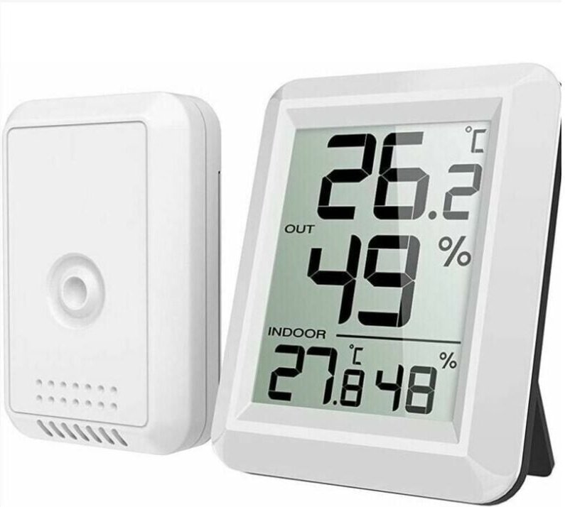 Innen- und Außenthermometer, vernetztes Thermometer mit kabellosem Außensensor, digitales Hygrometer-Thermometer mit gro...