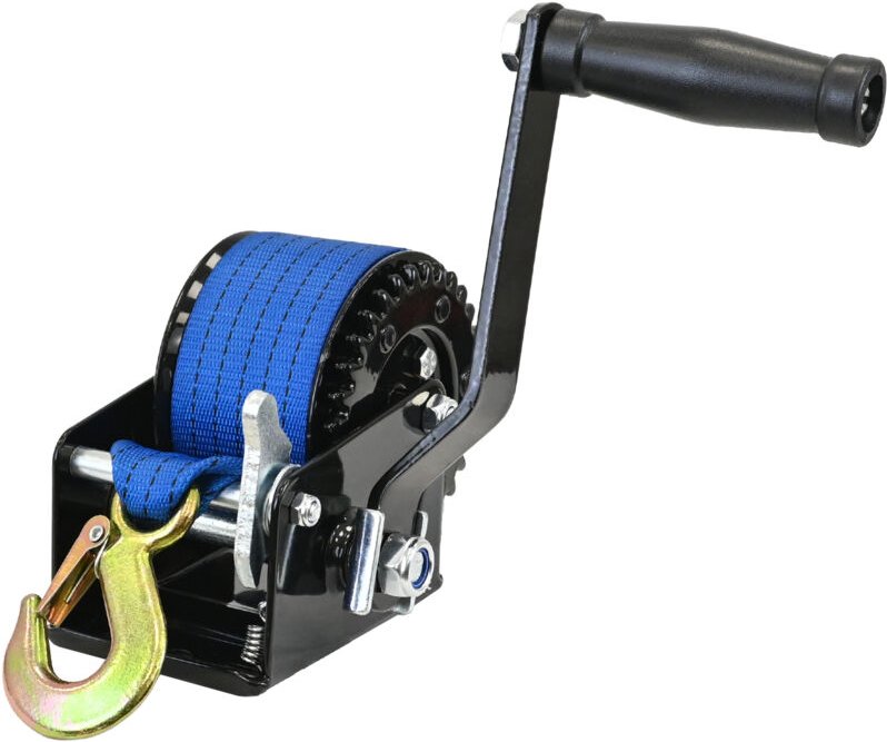 Gurtwinde 360 kg Gurtlänge 8 m Gurtbreite 5 cm mit Lasthaken Sperrhebel Handkurbel ergonomisch