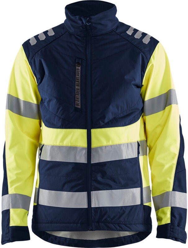 Hochsichtbare Softshell-Arbeitsjacke 4497 - Marine/Gelb fluoreszierend XS