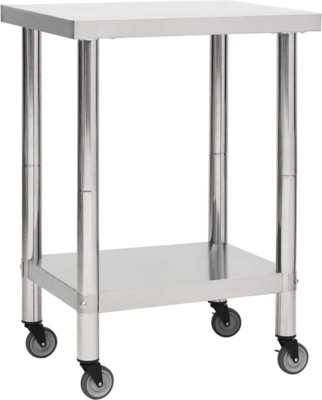 Küchen-Arbeitstisch mit Rollen 60x45x85 cm Edelstahl Vidaxl 793724
