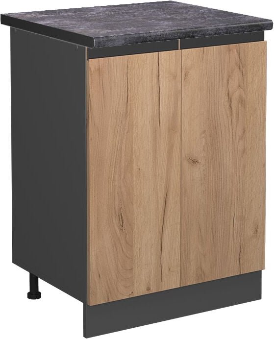 Vicco - Küchenunterschrank R-Line, Goldkraft Eiche, 60 cm , ap Anthrazit
