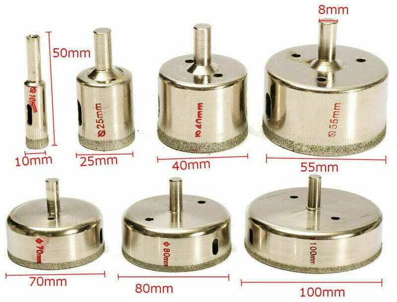 Stücke Diamant Beschichtete Bohrer Loch Säge Für Glas Keramik Marmor 10100mm