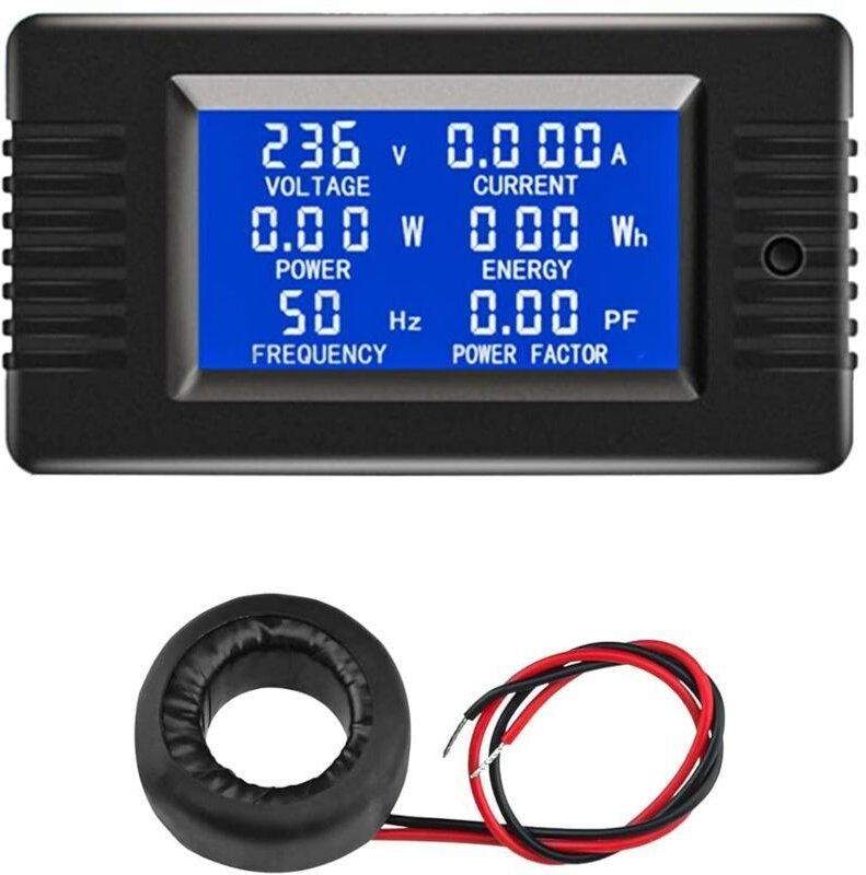 Alovez - LCD-Digital-Amperemeter-Voltmeter ac 80-260 v 100 a, 6-in-1-Leistungsmesser, Haushalts-Stromzähler-Panel, gesch...