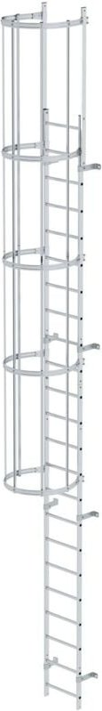 Günzburger Steigtechnik - einzügige Steigleiter mit Rückenschutz (Bau) Aluminium blank 7,64 m - 0510110
