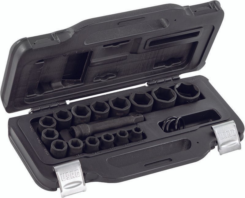 Usag - 235 1/2 M/C16 Sortiment 15 Sechskant-Steckschlüsseleinsätzen modularer Box