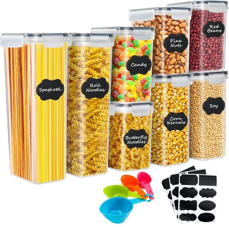 Alovez - Vorratsdosen-Set, Aufbewahrungsbox, luftdichte Kunststoffbehälter für die Küche mit Deckel, BPA-freie Müsli-Gro...