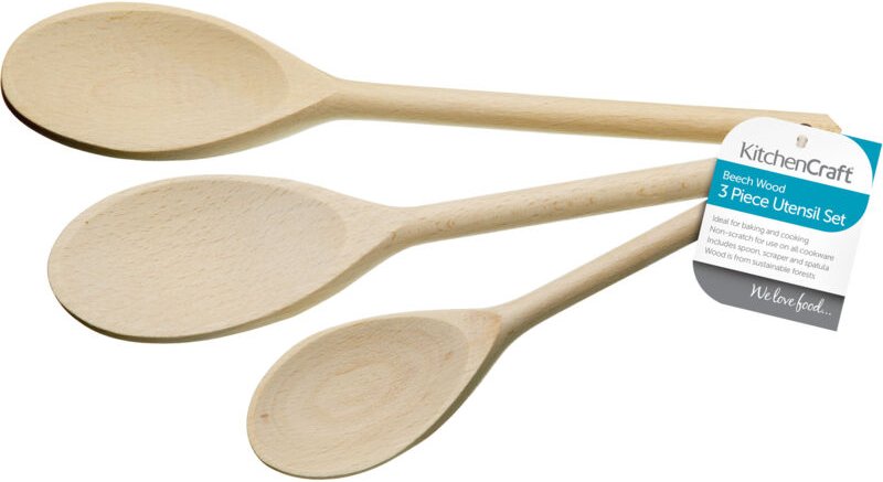 Kitchen Craft Set of Three Spoons, Braun (Holz)